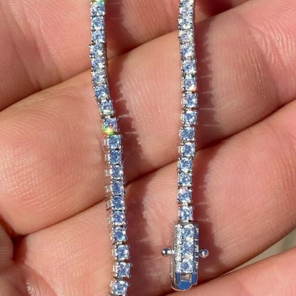 GRA Certified 3mm VVS1 Moissanite D5.50ct Tennis Bracelet 925 Sterling Silver - Picture 3 of 7